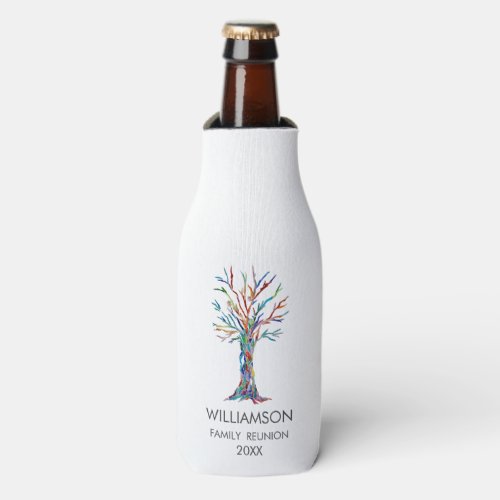 Family Reunion Rainbow Family Tree Bottle Cooler