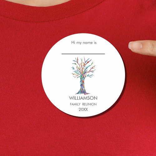 Family Reunion Rainbow Family Tree Name Tag