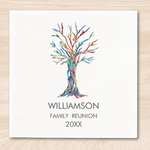 Family Reunion Rainbow Family Tree Napkins