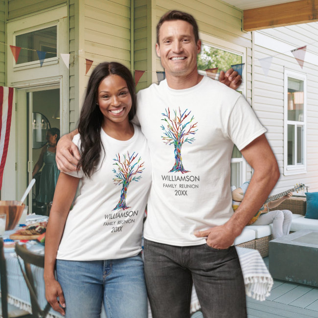 Family Reunion Rainbow Family Tree T-Shirt