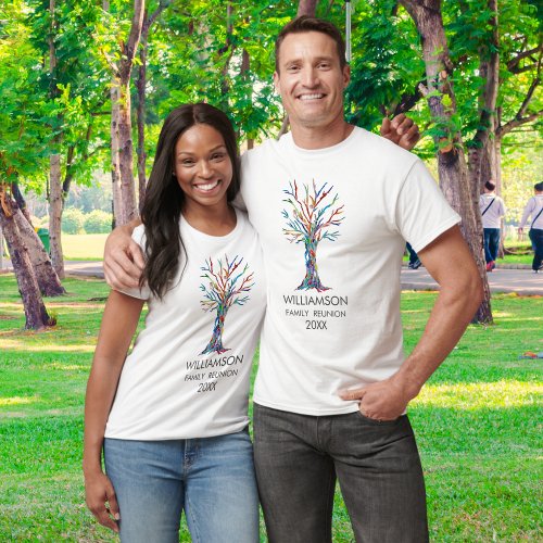 Family Reunion Rainbow Family Tree T_Shirt