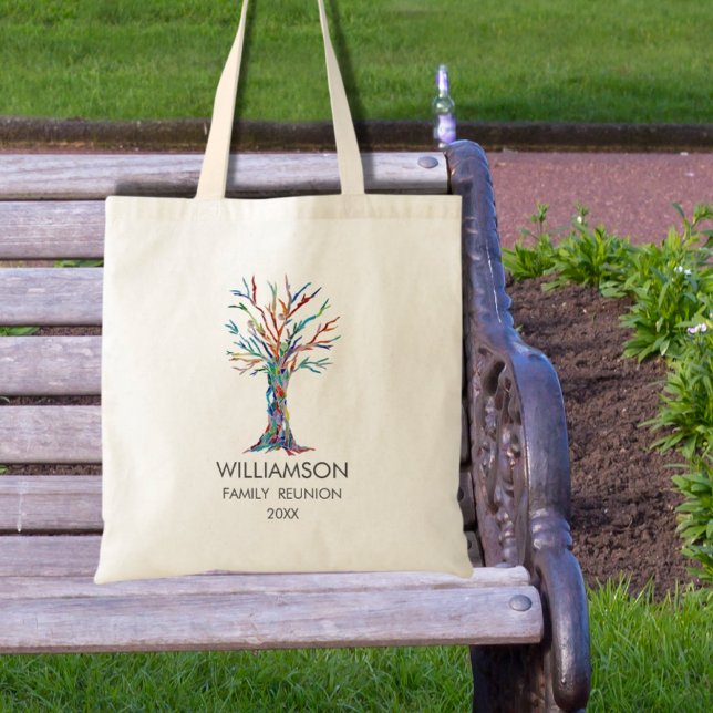 Family Reunion Rainbow Family Tree Tote Bag (Creator Uploaded)