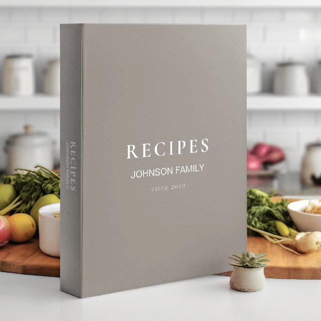 Family Reunion Recipe Swap || Minimal Khaki 3 Ring Binder (Creator Uploaded)
