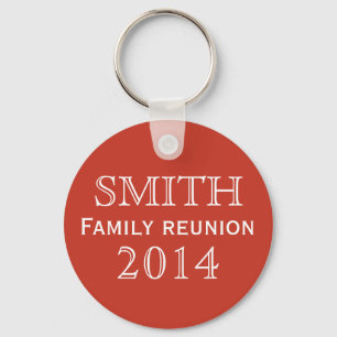 Family Reunion Red Background Keychain
