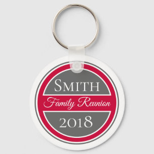Family Reunion Red Badge Keychain
