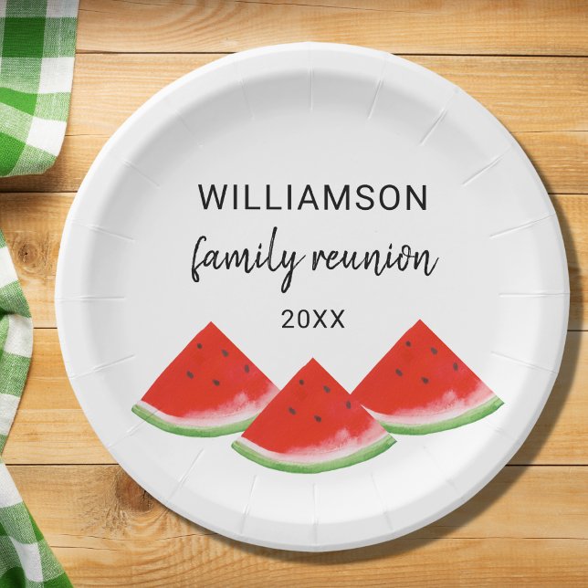 Family Reunion Red Watermelon Paper Plates (Creator Uploaded)