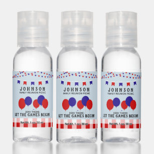 Family Reunion Red White and Blue Picnic Mini Hand Sanitizer