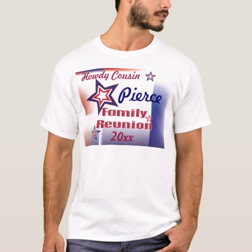 Family reunion red white and blue star design T_Shirt