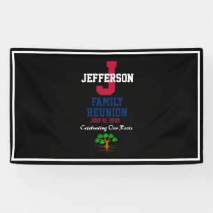 Family Reunion Red, White, Blue for Any Name Banner
