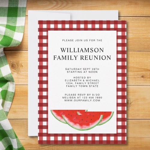 Family Reunion Red White Buffalo Check Watermelon