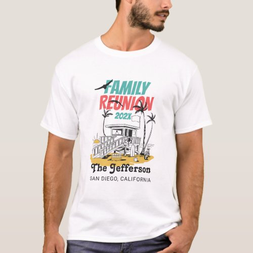 Family Reunion Retro Beach Vacation Vintage Custom T_Shirt