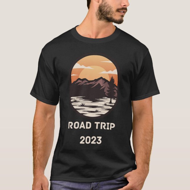 Family Reunion Road Trip 2023 Mountain Sunset T-Shirt (Front)