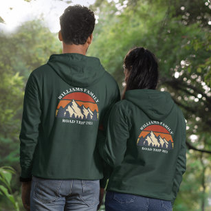 Family Reunion Road Trip Mountain Front & Back Hoodie