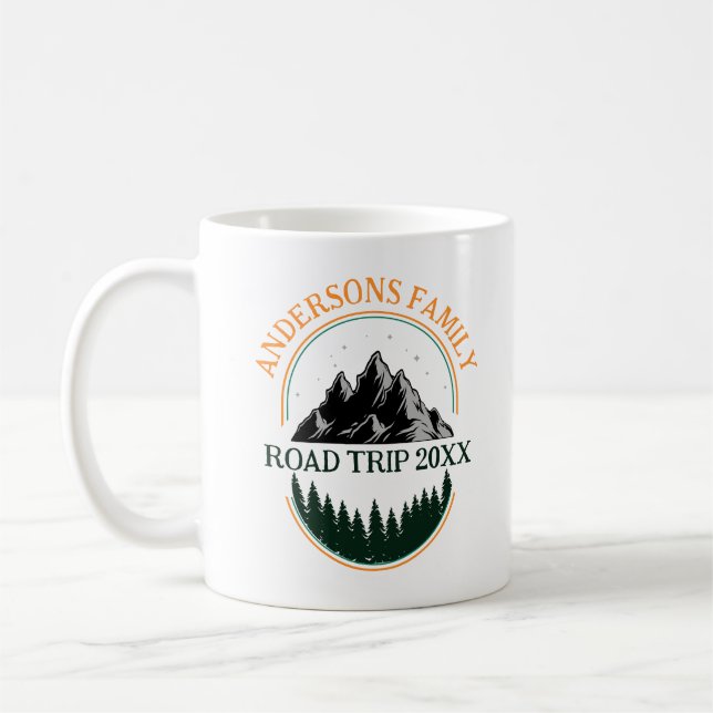 Family Reunion Road Trip Mountain Personalized  Coffee Mug (Left)