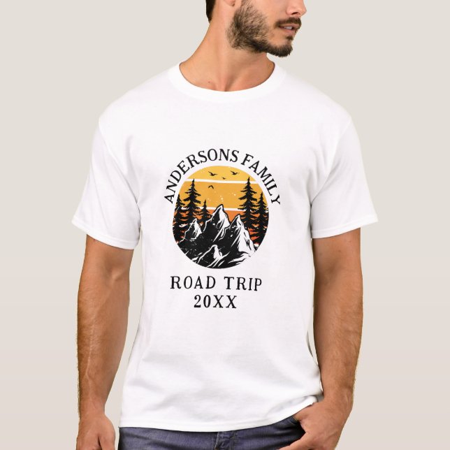 Family Reunion Road Trip Mountain Personalized  T-Shirt (Front)