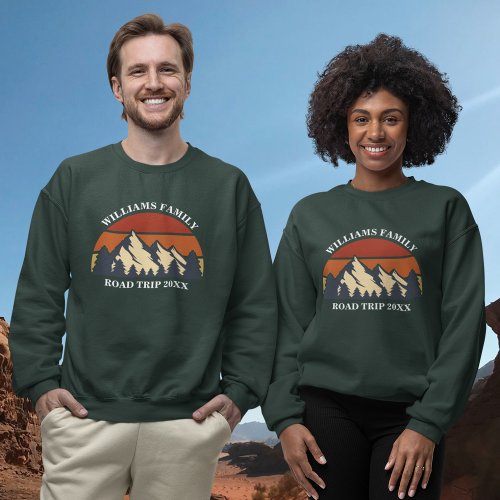 Family Reunion Road Trip Mountain Sunset Custom Sweatshirt
