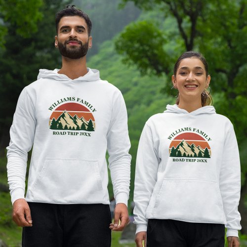 Family Reunion Road Trip Sunset Mountains Custom Hoodie