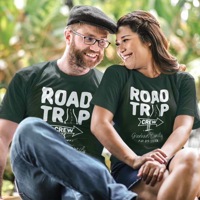 Family Reunion Road Trip Typography Custom Name T-Shirt (Creator Uploaded)