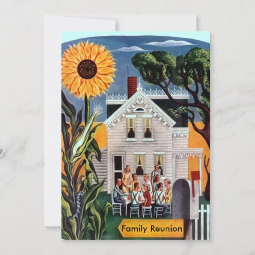 Family Reunion Rural Sunflower Porch Invitations