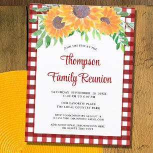 Family Reunion Rustic Floral Invitation Postcard
