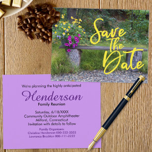 Family Reunion Rustic Floral Photo Save The Date Announcement Postcard