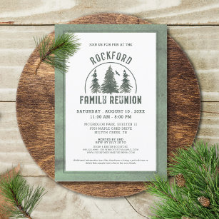 Family Reunion Rustic Forest Trees Invitation