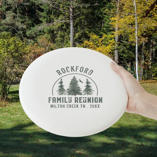 Family Reunion Rustic Forest Trees Vintage Name Wham_O Frisbee