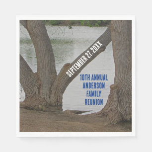 Family Reunion Rustic Lake Gathering Napkins