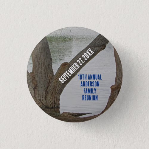 Family Reunion Rustic Lakehouse Annual Vacation Button