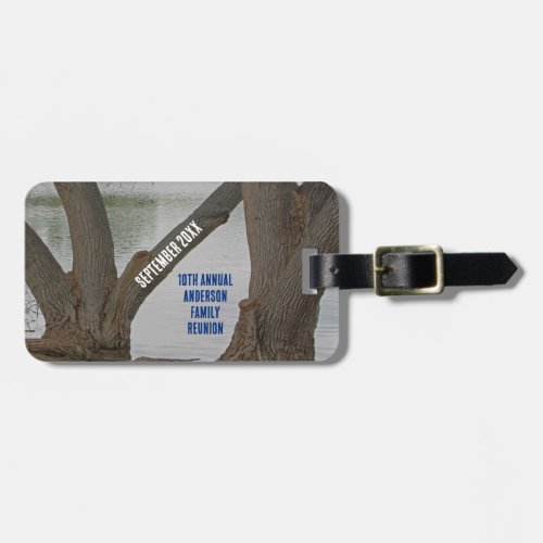 Family Reunion Rustic Lakehouse Annual Vacation Luggage Tag