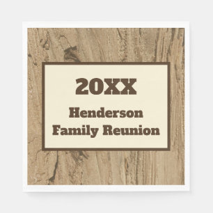 Family Reunion Rustic Nature Pattern Woodgrain Napkins