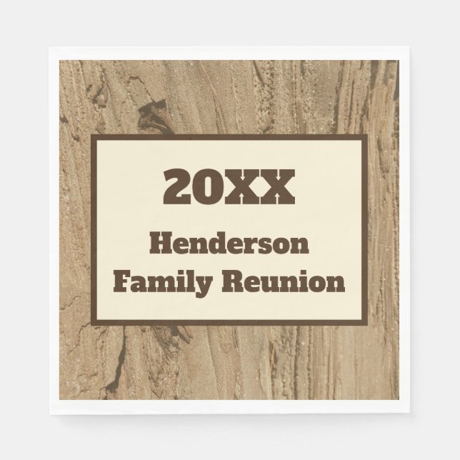 Family Reunion Rustic Nature Pattern Woodgrain Napkins (Front)