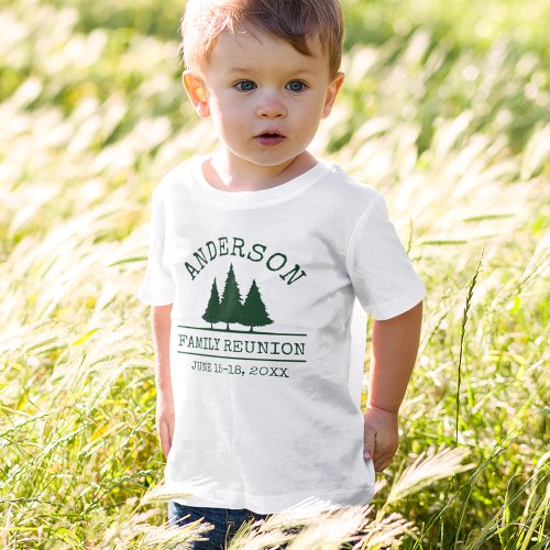 Family Reunion Rustic Pine Trees Kids T_Shirt