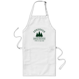 Family Reunion Rustic Pine Trees Kid's White Long Apron
