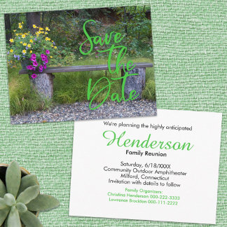 Family Reunion Rustic Save The Date Typography  Announcement Postcard