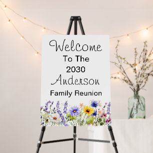 Family Reunion Rustic Wildflower Welcome Foam Board