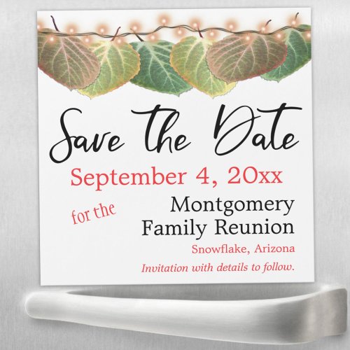 Family Reunion Save The Date Autumn Aspen Leaves