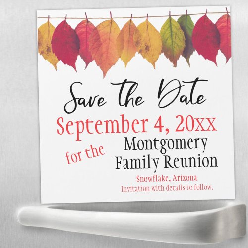 Family Reunion Save The Date Autumn Color Leaves