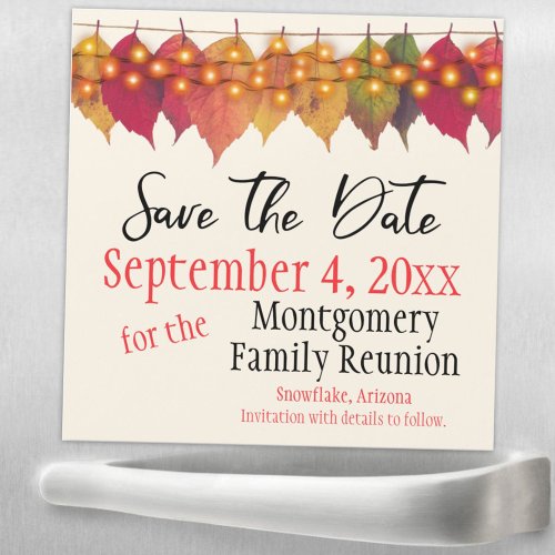 Family Reunion Save The Date Autumn Leaves Magnet