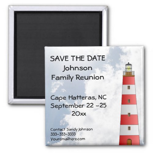Family Reunion Save The Date Beach Lighthouse Fun Magnet