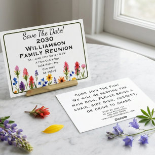 Family Reunion Save the Date Colorful Wildflowers Invitation