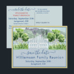 Family Reunion Save the Date Countryside QR Code  Announcement Postcard<br><div class="desc">Charming watercolor card announcing the Family Reunion with this Save the Date postcard.  Information on the back to include reunion website and website QR code,  if desired.  Any special requests or design questions,  just send a chat or an email to charmdesignstudio@rcn.com and we'll be delighted to assist.</div>