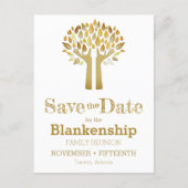 Family Reunion Save The Date Hands Up Tree Leaves Announcement Postcard (Front)