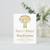 Family Reunion Save The Date Hands Up Tree Leaves Announcement Postcard (Standing Front)