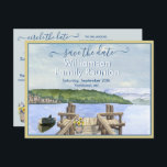 Family Reunion Save the Date Lake Dock QR Code Announcement Postcard<br><div class="desc">Charming watercolor card announcing the Family Reunion with this Save the Date postcard.  Information on the back to include reunion website and website QR code,  if desired.  Any special requests or design questions,  just send a chat or an email to charmdesignstudio@rcn.com and we'll be delighted to assist.</div>