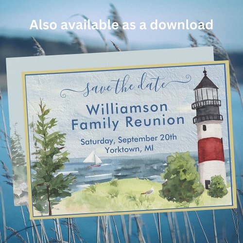 Family Reunion Save the Date Lighthouse QR Code Announcement