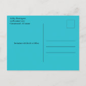 Family Reunion Save The Date Modern Teal Tree Announcement Postcard (Back)