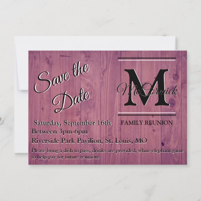 Family Reunion Save the Date Template Announcement (Front)