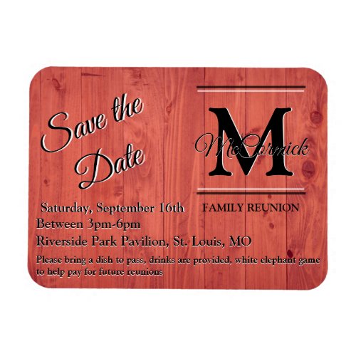 Family Reunion Save the Date Template Announcement Magnet