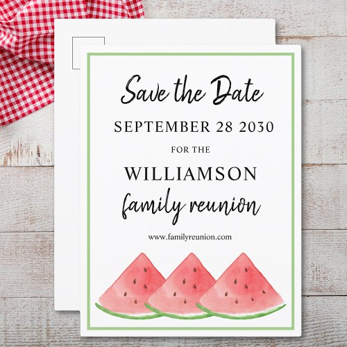 Family Reunion Save The Date Watermelon  Announcement Postcard